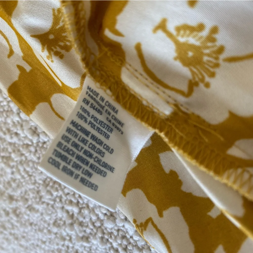 Yellow white floral paperbag mini skirt XXS